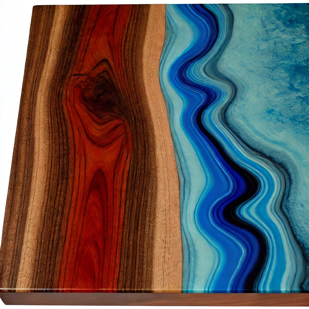 Rose Wood and Blue Effect Epoxy