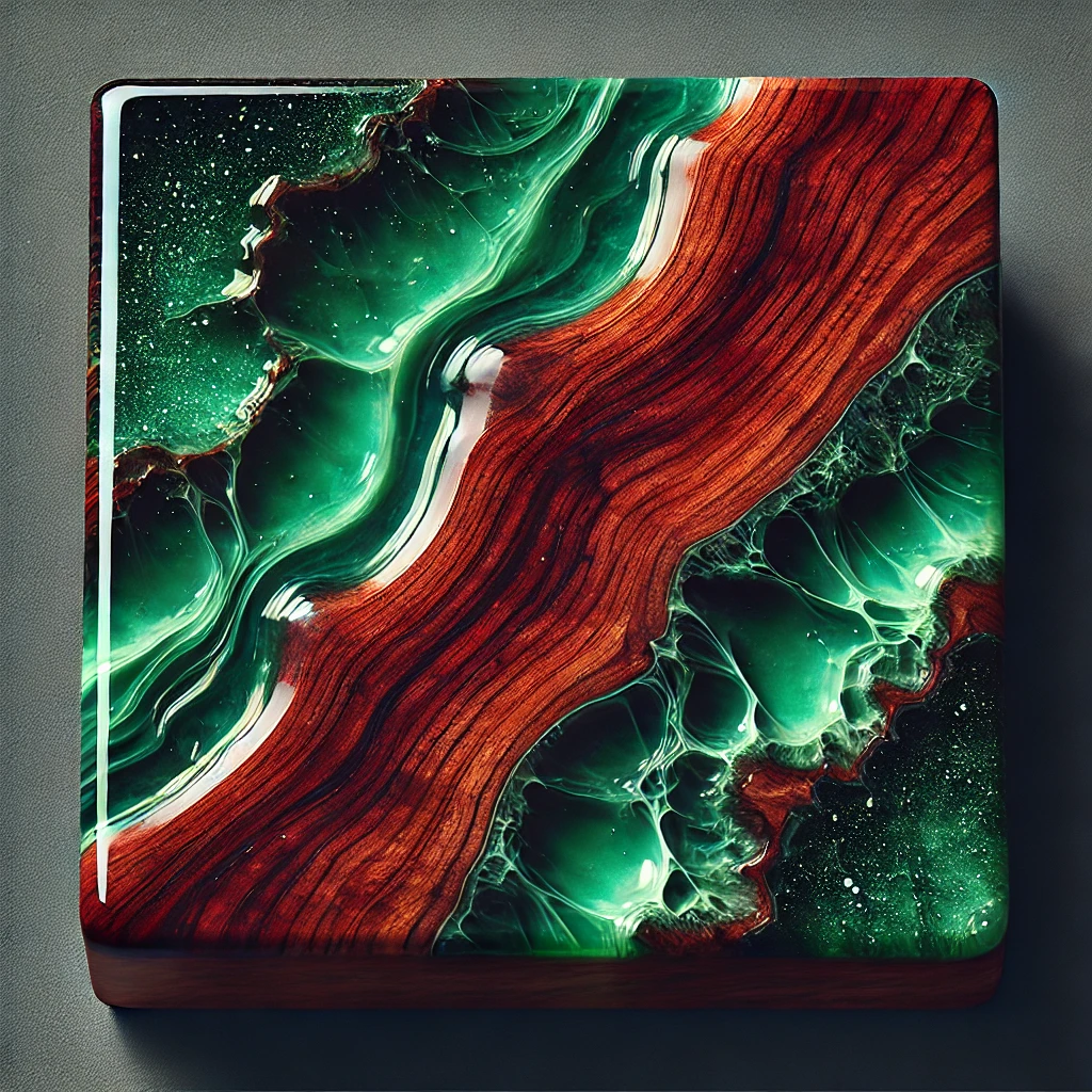Rose Wood and Green Epoxy