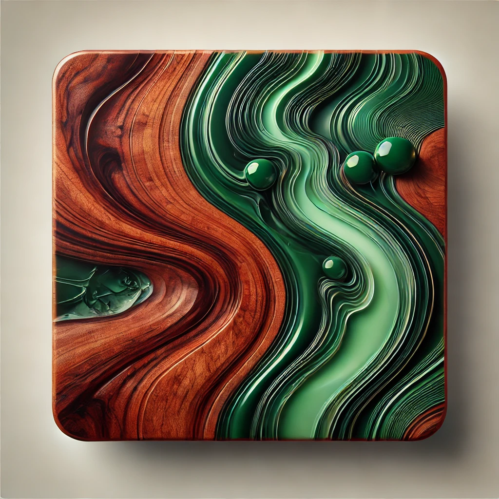 Rose Wood and Green Effect Epoxy