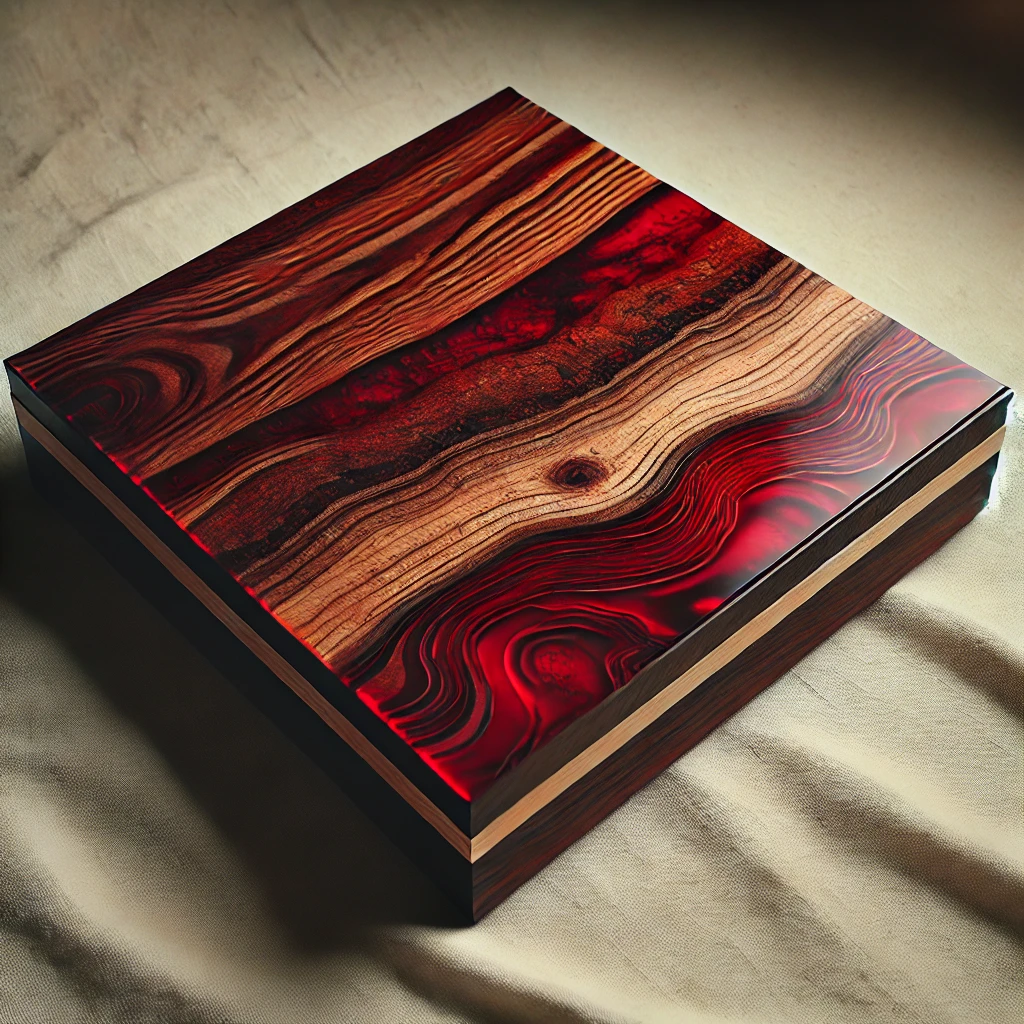 Rose wood and Red effect epoxy