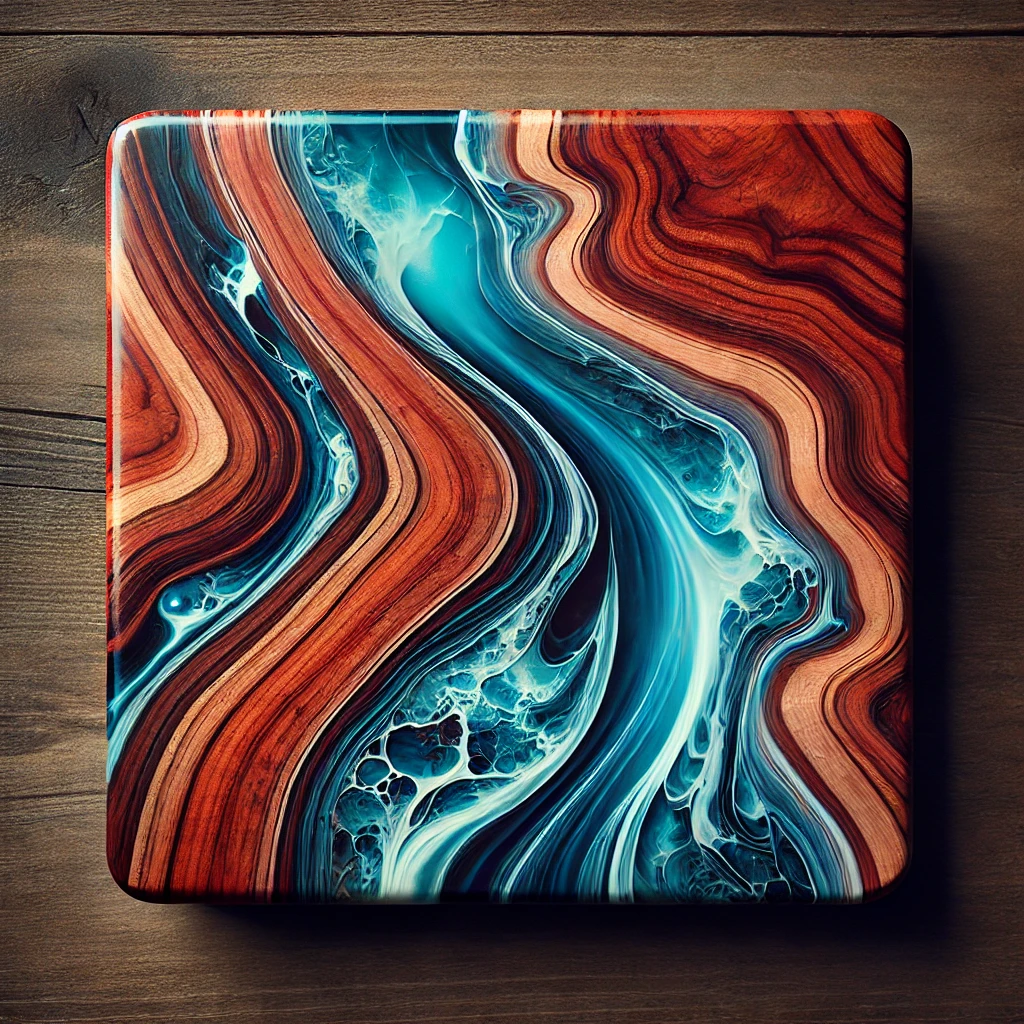 Rose Wood and Blue Epoxy